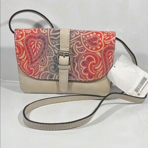 Patricia Nash Red and Purple Paisley Crossbody Bag